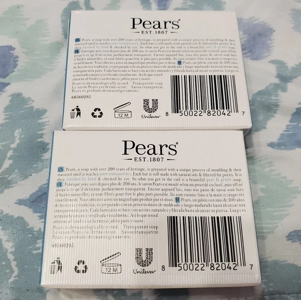 Pear's Transparent Soap Pure & Gentle With Mint Extracts Bundle of 2 Bars 3.53oz